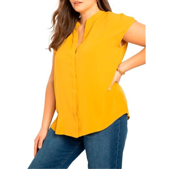 ELOQUII Notch Collar Blouse 14 - Picture 3 of 4